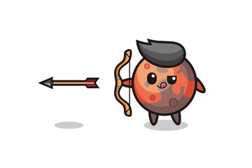 illustration of mars character doing archery