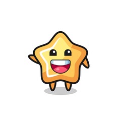 happy star cute mascot character