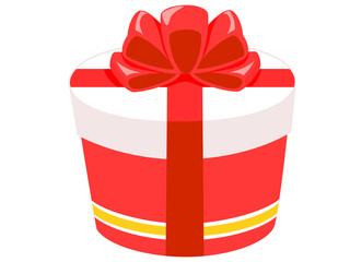 クリスマスプレゼント（赤色リボン）　クリスマス素材のアイコン/ベクター画像