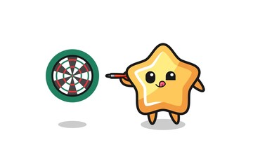 cute star is playing dart