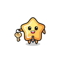 cute star as a real estate agent mascot