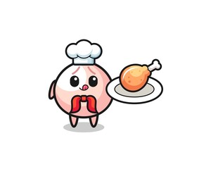 meatbun fried chicken chef cartoon character