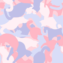 Seamless pattern illustration of cat camouflage (vector)