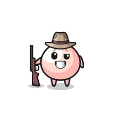 meatbun hunter mascot holding a gun