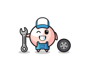 the meatbun character as a mechanic mascot