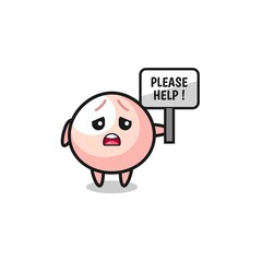 cute meatbun hold the please help banner