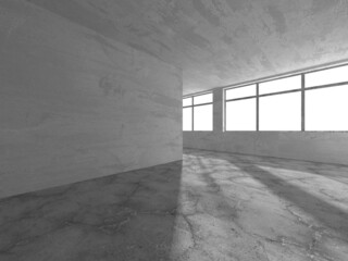 Abstract architecture background. Empty rough concrete interior