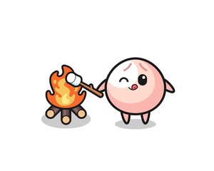meatbun character is burning marshmallow