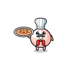 meatbun character as Italian chef mascot