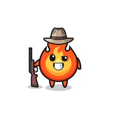fire hunter mascot holding a gun
