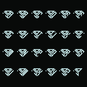 DJA to DJZ letter logo creative design, Multiple triple letter logo design, OJA to OJZ letter logo creative design, Multiple triple letter logo design