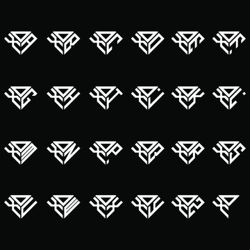 DXA to DXZ letter logo creative design, Multiple triple letter logo design, OXA to OXZ letter logo creative design, Multiple triple letter logo design