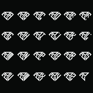 DZAA to DZZ letter logo creative design, Multiple triple letter logo design