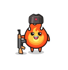 cute fire cartoon as Russian army
