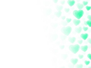 青緑色のハートマークのグラデーションフレーム