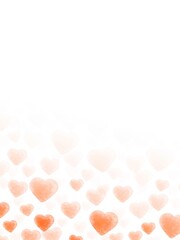 オレンジ色のハートマークのグラデーションフレーム