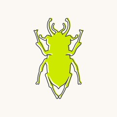Abstract icon of bug. Thin line style illustration