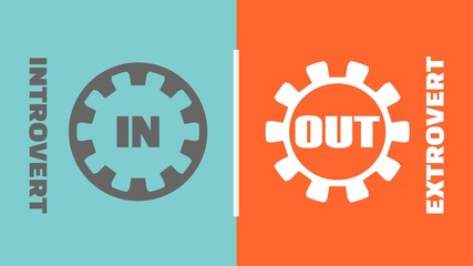 Extrovert and introvert concept of human psychology