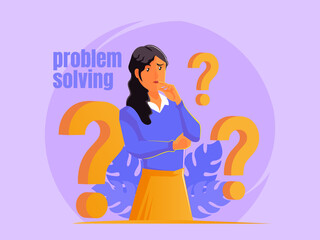 Black woman thinking looking for a solution
