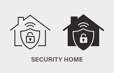 Fototapeta premium Security home icon on white background. Vector illustration.