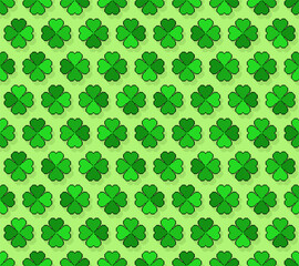 Shamrock pixel art pattern seamless. 8 bit Clover background. pixelated St.Patrick 's Day Irish holiday backdrop