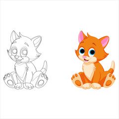 Cute Cat cartoon- illustration