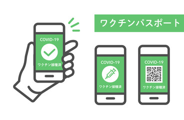 COVID-19　ワクチンパスポート　イメージイラストセット