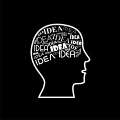 Brain idea concept icon isolated on dark background
