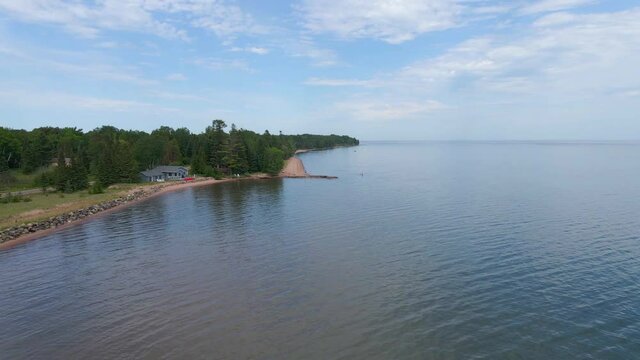 Madeline Island Wisconsin, Lake Superior, aerial view  of an amazing Lake Shore
