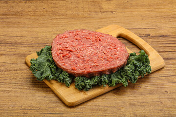Raw beef burger cutlet for burger