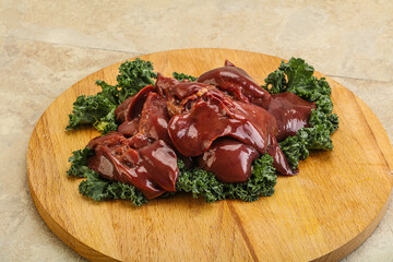 Raw chicken liver for cooking