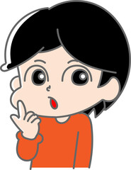 疑問を抱くショートカットの女性