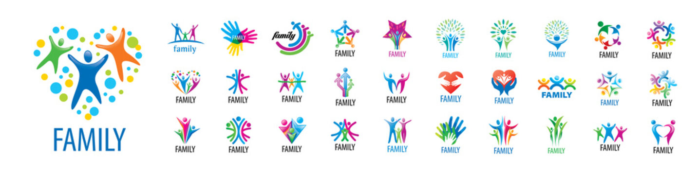 A set of vector Family logos on a white background