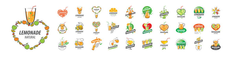 A set of vector Lemonade logos on a white background