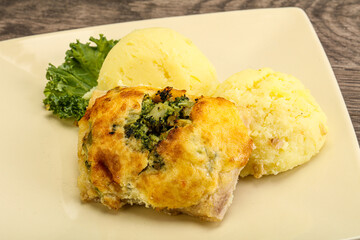 Roasted pangasius fillet with mashed potato