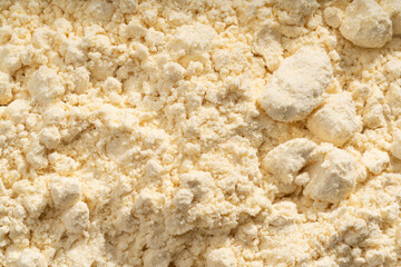 Detailed and large close up shot of chickpea flour.