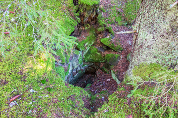Old water well in the ground