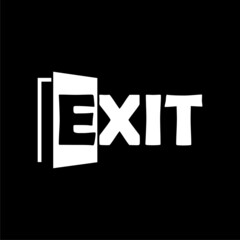 Exit icon isolated on dark background