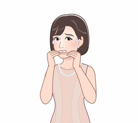 パーティドレスを着た女性