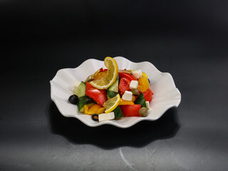 Greek salad with vegetables and cheese