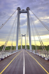Fototapeta na wymiar Vinogradovsky suspension bridge in Krasnoyarsk