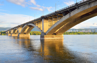 Communal bridge in the center of Krasnoyarsk