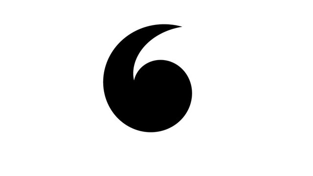 Endless comma spiral. Seamless loop footage.
