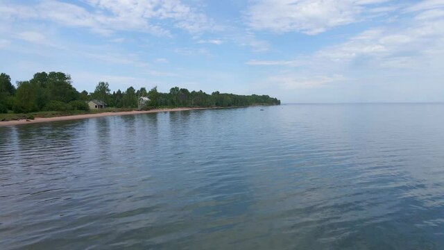 aerial view of Madeline Island at Lake Superior in Wisconsin,