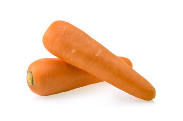 Fresh Carrots isolated on white background.