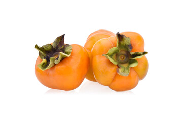 Persimmon fruit isolated on white background.
