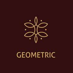 Luxury design abstract geometric logo template in trendy linear style. Vector illustration.