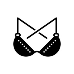 Black solid icon for bras