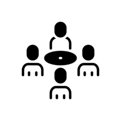 Black solid icon for committees - obrazy, fototapety, plakaty