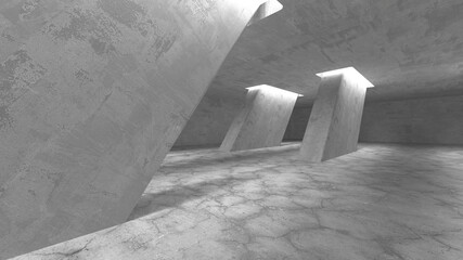 Abstract architecture background. Empty rough concrete interior